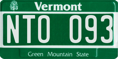 VT license plate NTO093