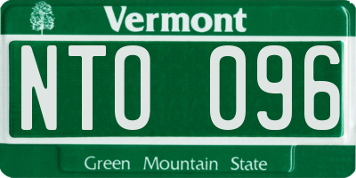 VT license plate NTO096