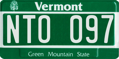 VT license plate NTO097