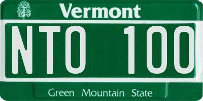 VT license plate NTO100