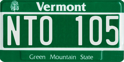 VT license plate NTO105