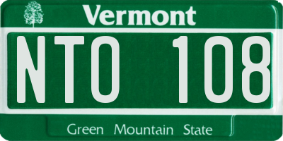 VT license plate NTO108