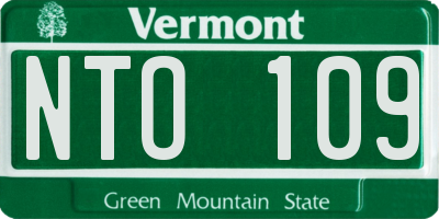 VT license plate NTO109