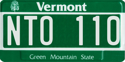 VT license plate NTO110