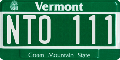 VT license plate NTO111
