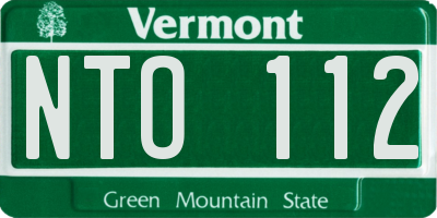 VT license plate NTO112