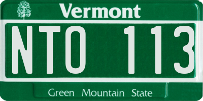 VT license plate NTO113