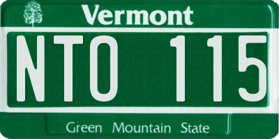 VT license plate NTO115