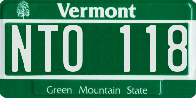 VT license plate NTO118