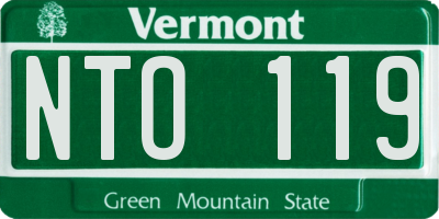 VT license plate NTO119