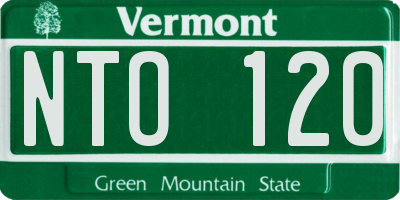 VT license plate NTO120