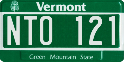 VT license plate NTO121