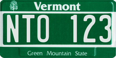 VT license plate NTO123