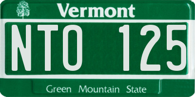 VT license plate NTO125