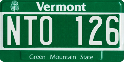 VT license plate NTO126