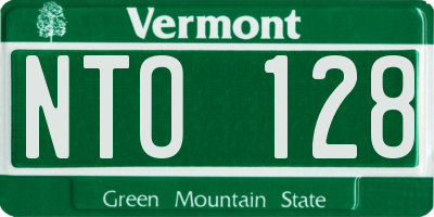 VT license plate NTO128