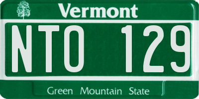 VT license plate NTO129