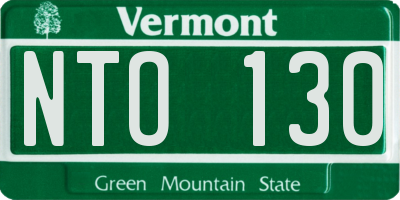 VT license plate NTO130