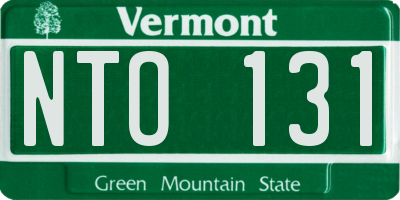 VT license plate NTO131