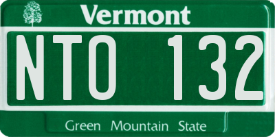 VT license plate NTO132