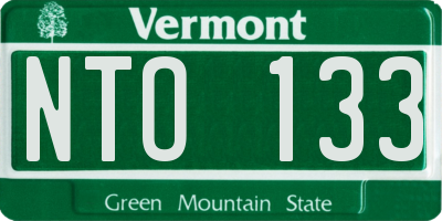 VT license plate NTO133