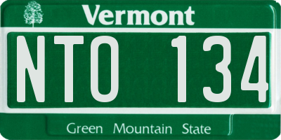 VT license plate NTO134