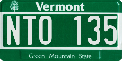 VT license plate NTO135