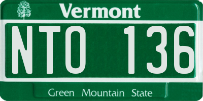 VT license plate NTO136