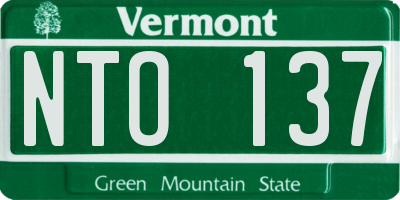 VT license plate NTO137