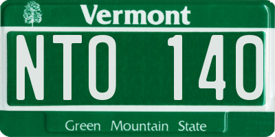 VT license plate NTO140