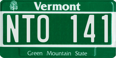 VT license plate NTO141
