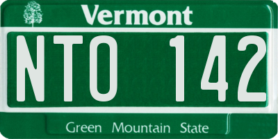 VT license plate NTO142