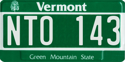 VT license plate NTO143
