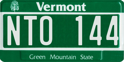 VT license plate NTO144