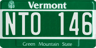 VT license plate NTO146