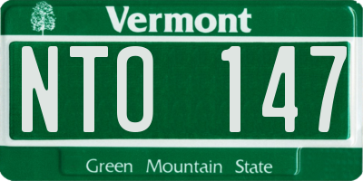 VT license plate NTO147