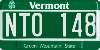 VT license plate NTO148