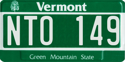 VT license plate NTO149