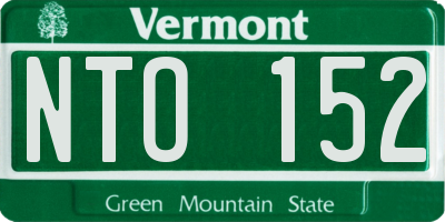 VT license plate NTO152