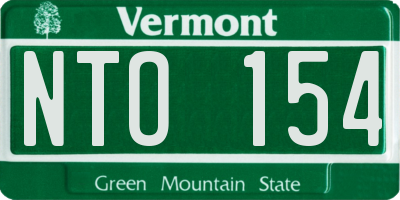 VT license plate NTO154