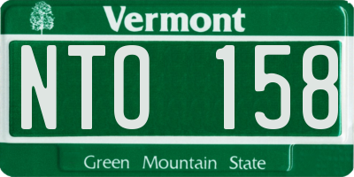 VT license plate NTO158