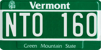 VT license plate NTO160