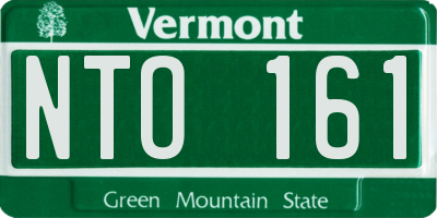 VT license plate NTO161