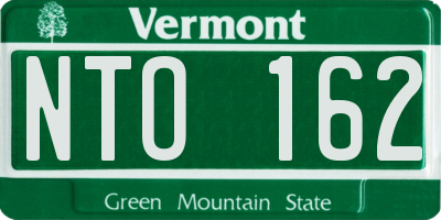 VT license plate NTO162