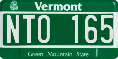 VT license plate NTO165