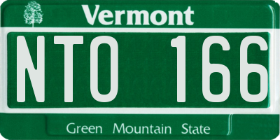 VT license plate NTO166