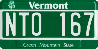VT license plate NTO167