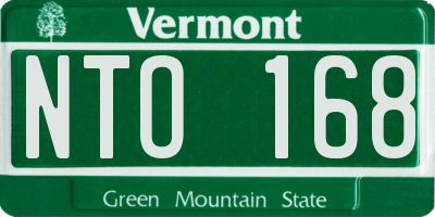 VT license plate NTO168