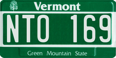 VT license plate NTO169