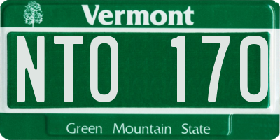VT license plate NTO170